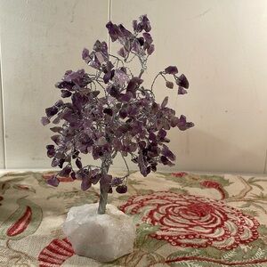 Amethyst Silver Coiled Quartz Tree of Life